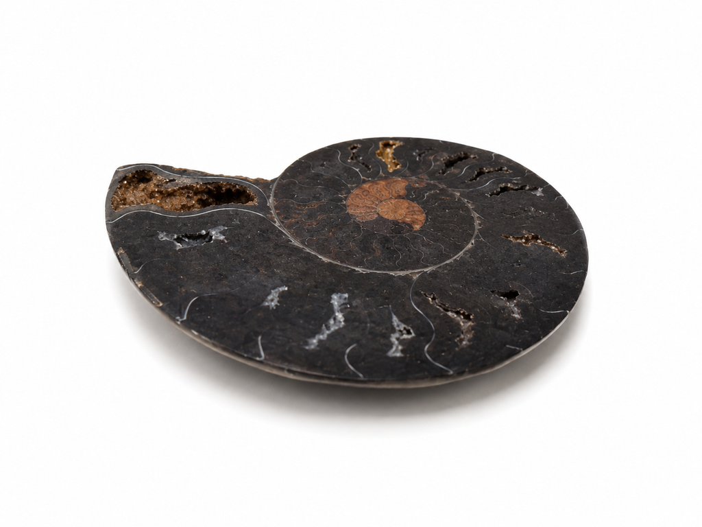 Black Ammonite Fossil
